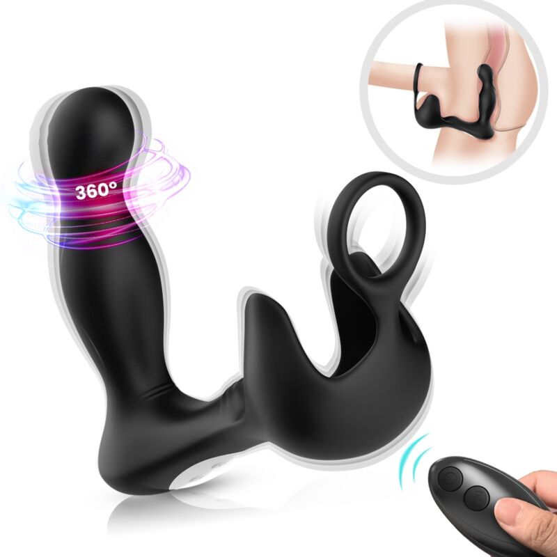 ARMONY - VIBRATEUR ANAL SURROUND & STIMULATEUR DE TESTICULES & ANNEAU DE TÉLÉCOMMANDE NOIR