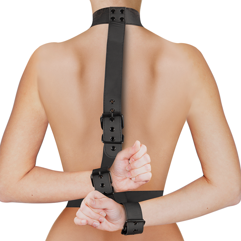 FETISH SUBMISSIVE BONDAGE - NECK AND WRIST RESTRAINT SET