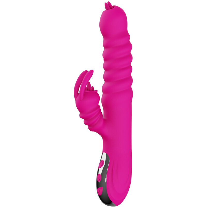 ARMONY - FUCHSIA DOUBLE-TONGUED RABBIT MULTIFUNCTION VIBRATOR WITH HEAT EFFECT