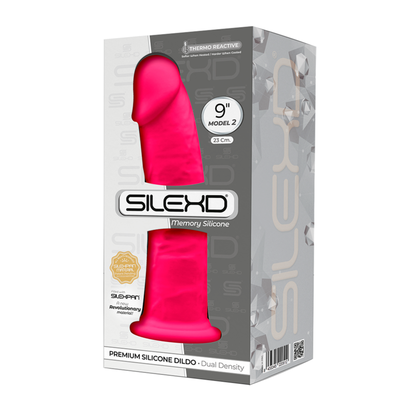 SILEXD - MODÈLE 2 PÉNIS RÉALISTE SILICONE PREMIUM SILEXPAN FUCHSIA 23 CM
