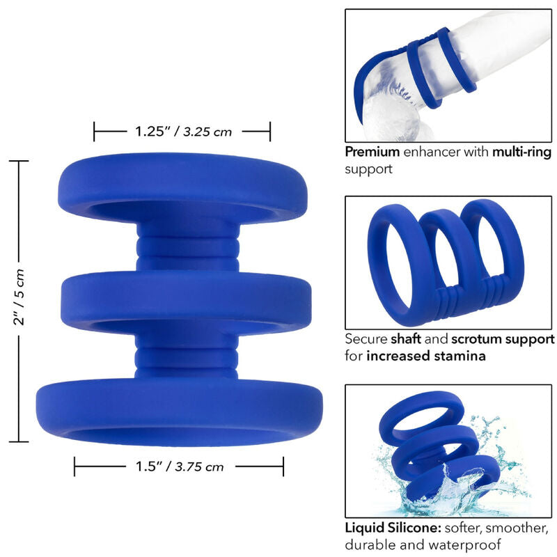 CALEXOTICS - ADMIRAL TRIPLE PENIS CAGE BLUE