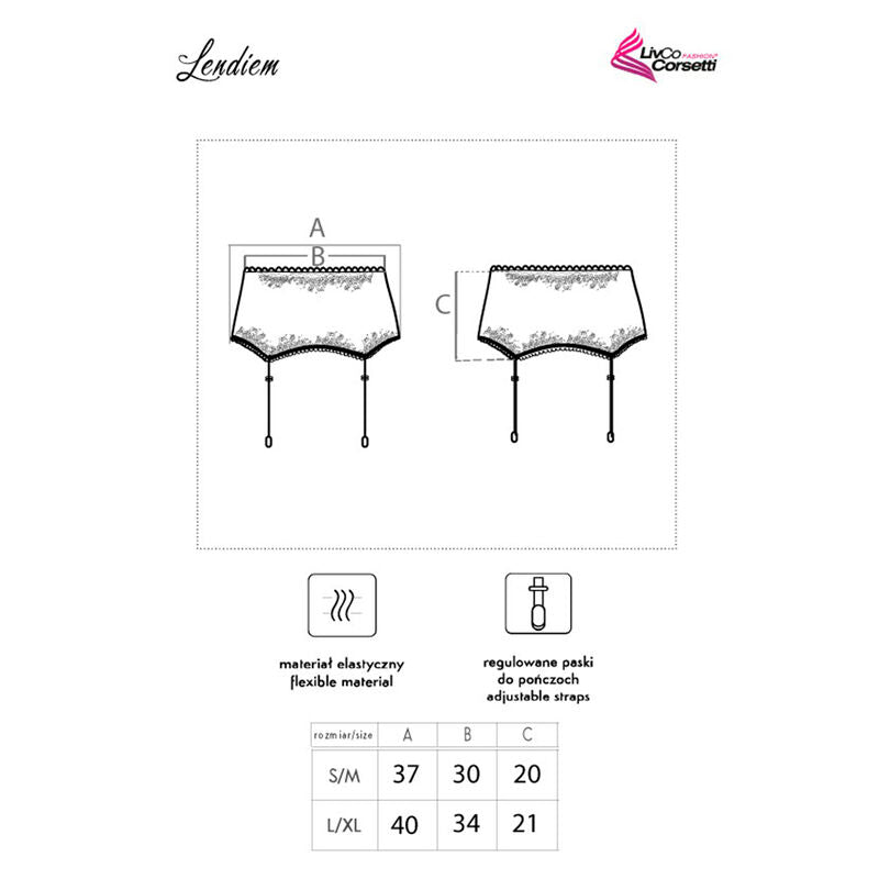 LIVCO CORSETTI FASHION - PORTE-JARRETELLES NOIR LENDIEM LC 90554-1 S/M