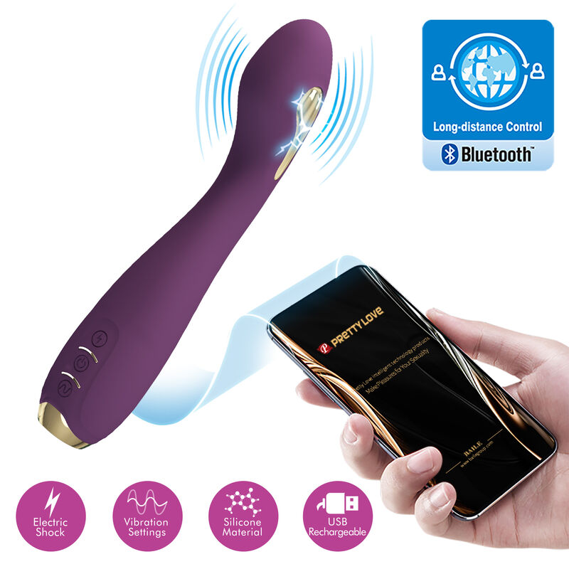 PRETTY LOVE - HECTOR APP-CONTROLLED ELECTROSHOCK VIBRATOR LILAC