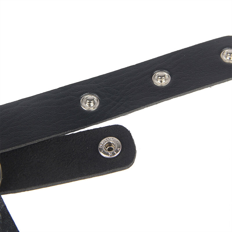 SUBBLIME - BLACK LEATHER CHAIN CHEST HARNESS ONE SIZE