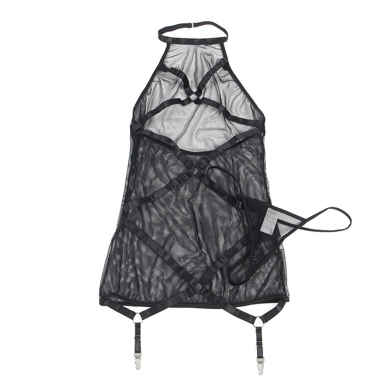 SUBBLIME - ROBE NOIRE TRANSPARENTE COL LICOU S/M