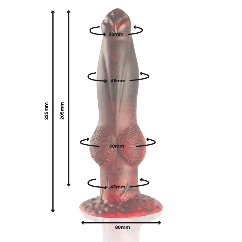 EPIC - PROMETHEUS DILDO TITAN ON FLAMES TÉLÉCOMMANDE RECHARGEABLE
