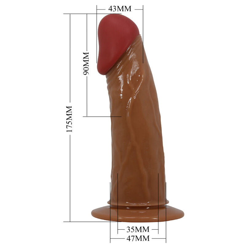 PRETTY LOVE - STARKS HARNESS BRIEFS MULTI-SPEED VIBRATION DILDO 17.5 CM MULATO