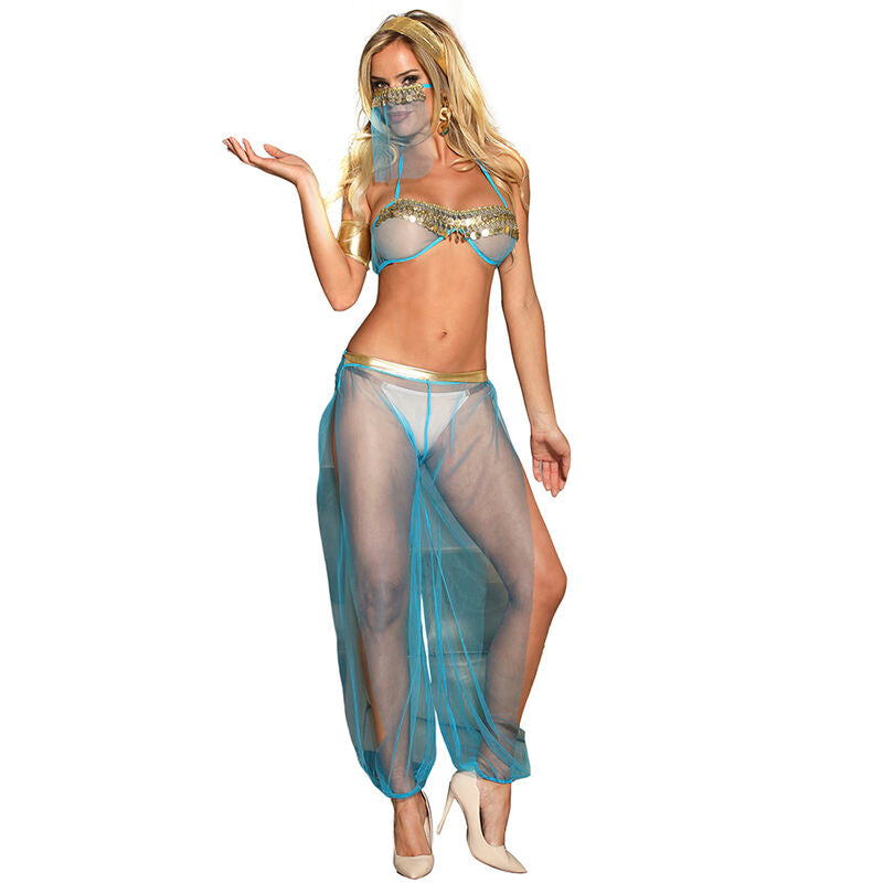 SUBBLIME - ENSEMBLE DE LINGERIE BLEU STYLE INDIEN S/M