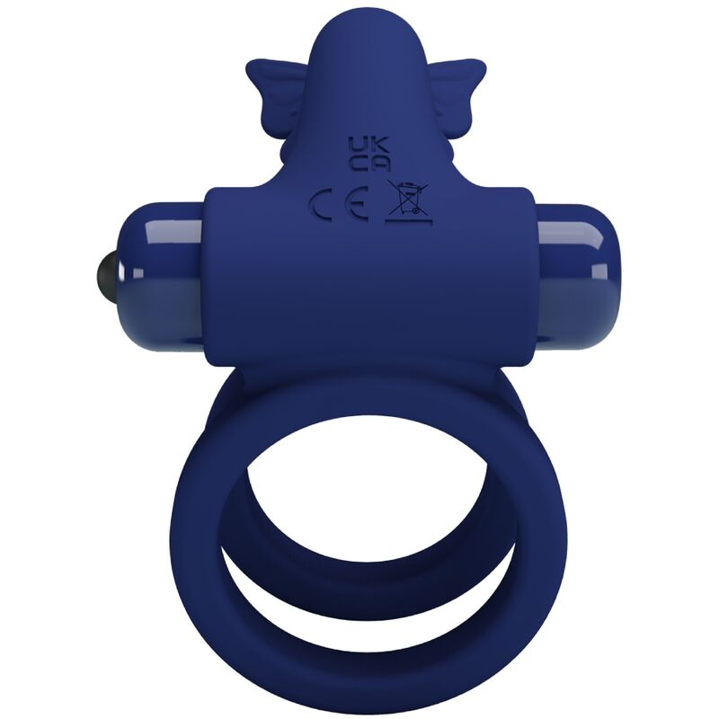 PRETTY LOVE - JAMELE DOUBLE RING WITH VIBRATION & BLUE BUTTERFLY STIMULATOR