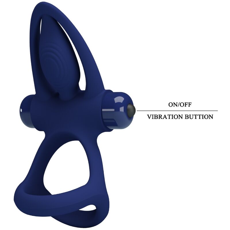 PRETTY LOVE - MAT DOUBLE RING WITH VIBRATION & BLUE STIMULATOR