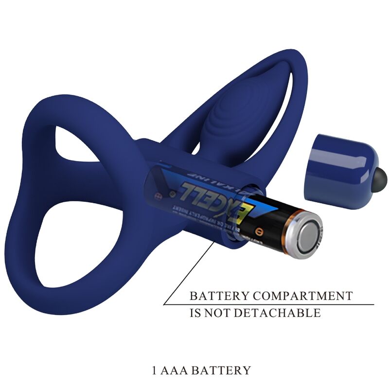 PRETTY LOVE - MAT DOUBLE RING WITH VIBRATION & BLUE STIMULATOR