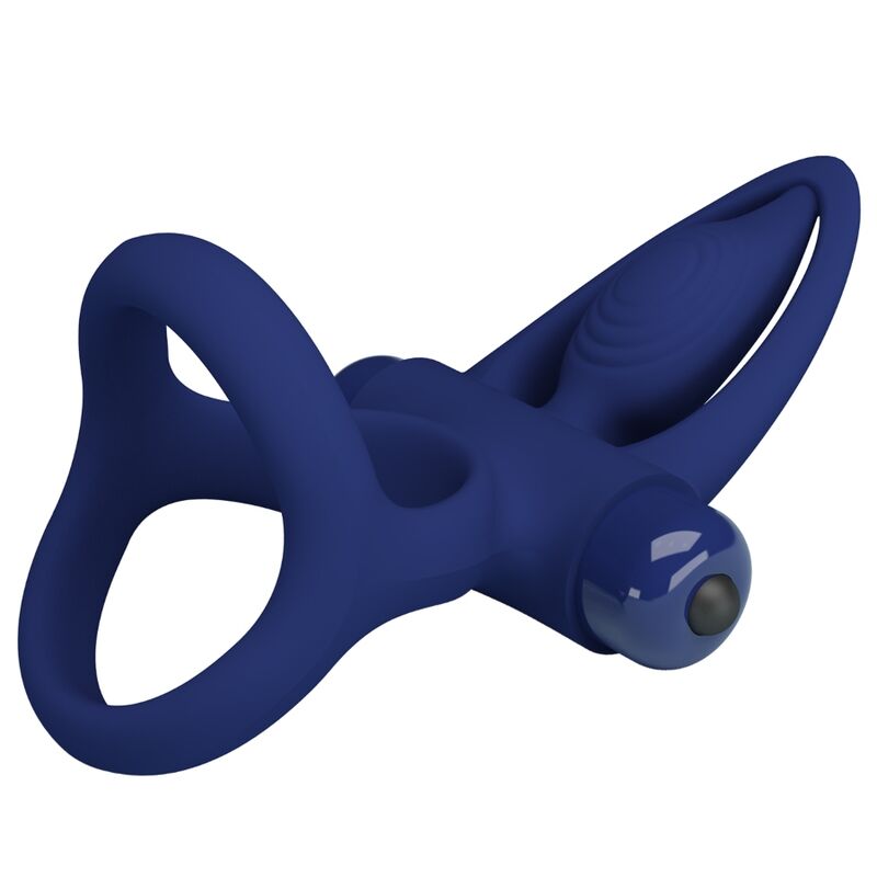 PRETTY LOVE - MAT DOUBLE RING WITH VIBRATION & BLUE STIMULATOR