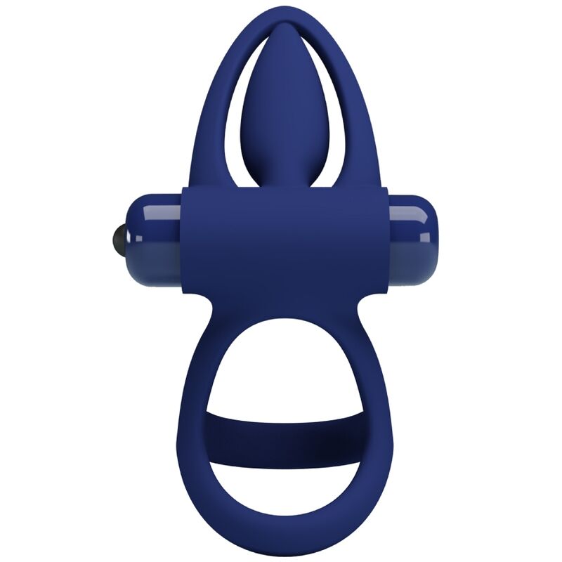 PRETTY LOVE - MAT DOUBLE RING WITH VIBRATION & BLUE STIMULATOR