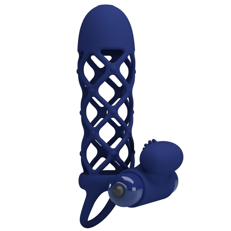 PRETTY LOVE - GIANN VIBRATING RING WITH BLUE SILICONE SLEEVE
