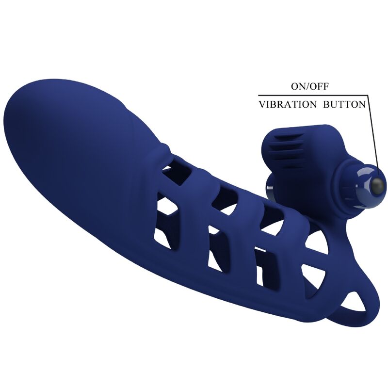 PRETTY LOVE - ALTAF VIBRATING RING WITH BLUE SILICONE SLEEVE