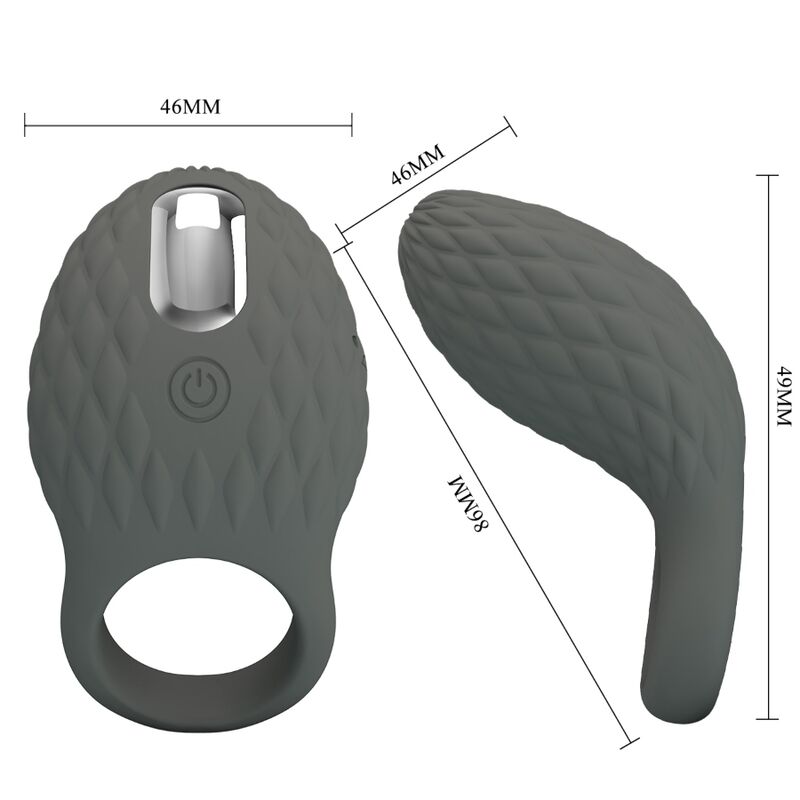 PRETTY LOVE - HELOISE VIBRATING RING WITH MEMORY GREY