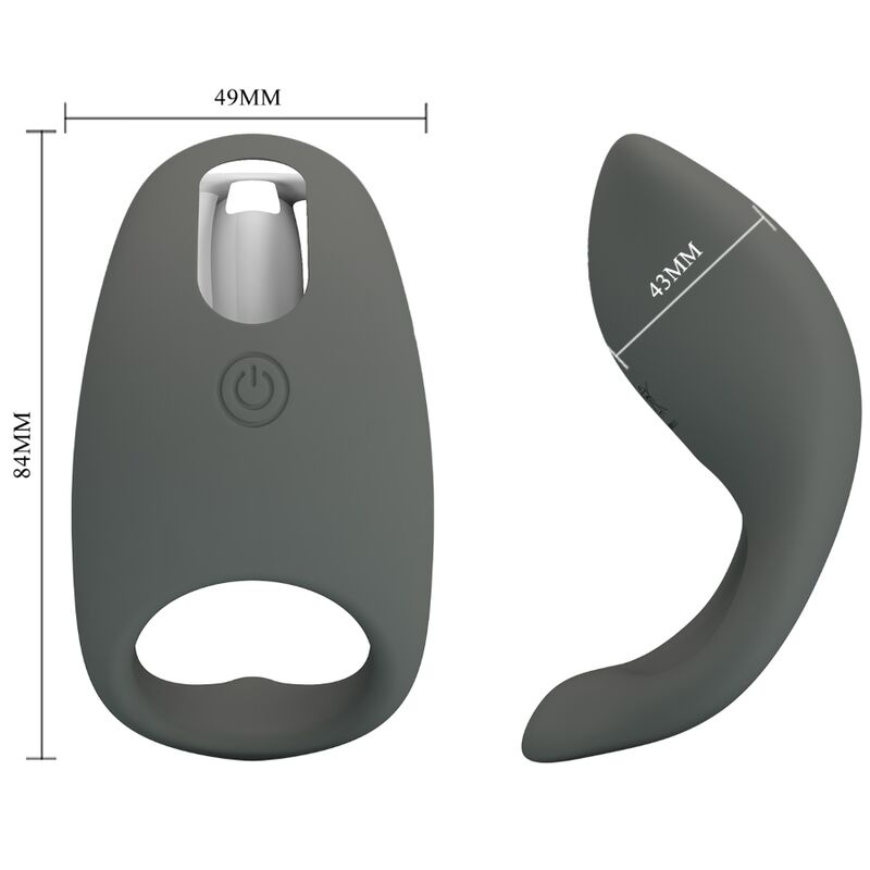 PRETTY LOVE - GEMMA VIBRATING RING WITH MEMORY GREY