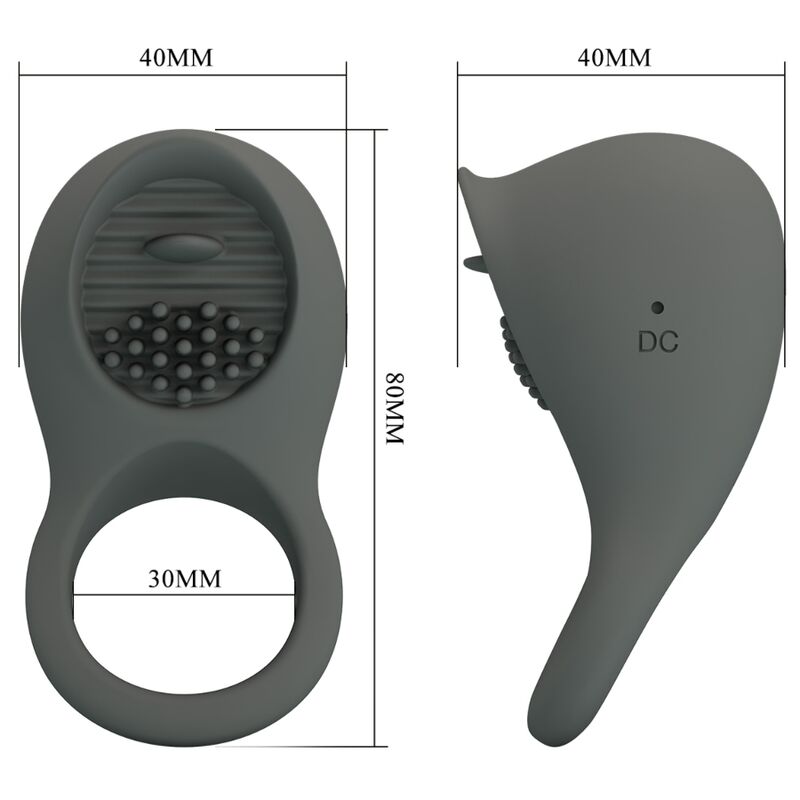 PRETTY LOVE - NIMBUS VIBRATING RING WITH GREY TONGUE