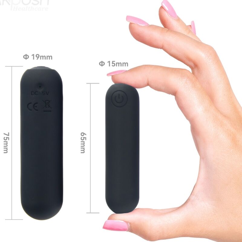 ARMONY - SPLASH HAHA SILICONE VIBRATING BULLET 10 VIBRATIONS 75 X 19 CM BLACK