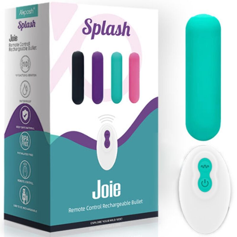 ARMONY - SPLASH JOIE SILICONE VIBRATING BULLET REMOTE CONTROL 10 VIBRATIONS 75 X 19 CM GREEN