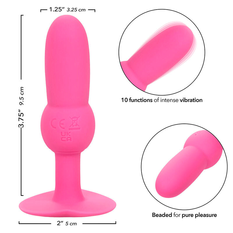 CALEXOTICS - FIRST TIME ANAL PLUG WITH BEADS 10 VIBRATIONS PINK
