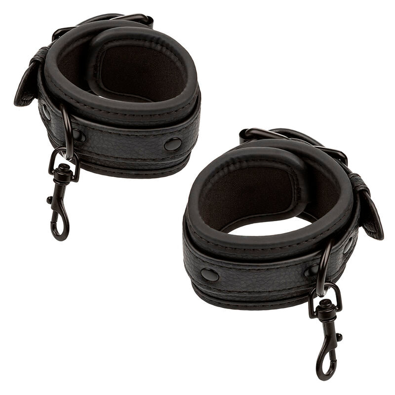 CALEXOTICS - NOCTURNAL BED RESTRAINTS ADJUSTABLE BLACK LEATHER