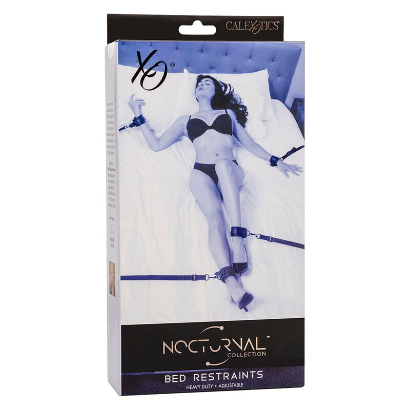 CALEXOTICS - NOCTURNAL BED RESTRAINTS ADJUSTABLE BLACK LEATHER