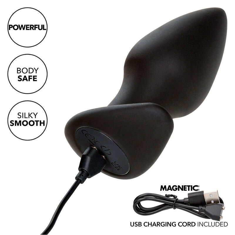 CALEXOTICS - ROCK BOTTOM PERFECT ANAL PLUG 10 VIBRATIONS BLACK SILICONE