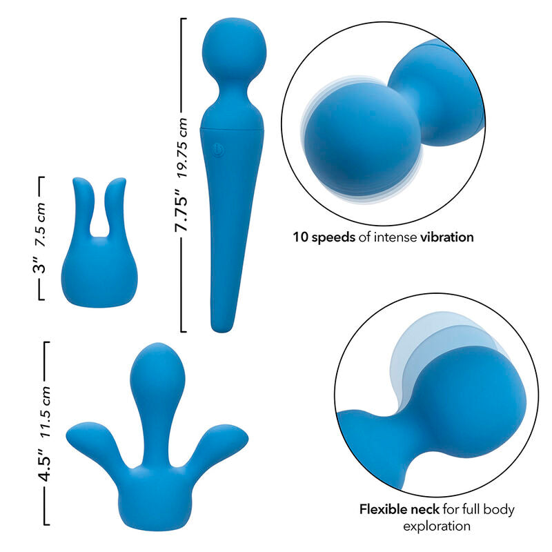 CALEXOTICS - COUTURE KIT VIBRATING WAND 10 VIBRATIONS BLUE