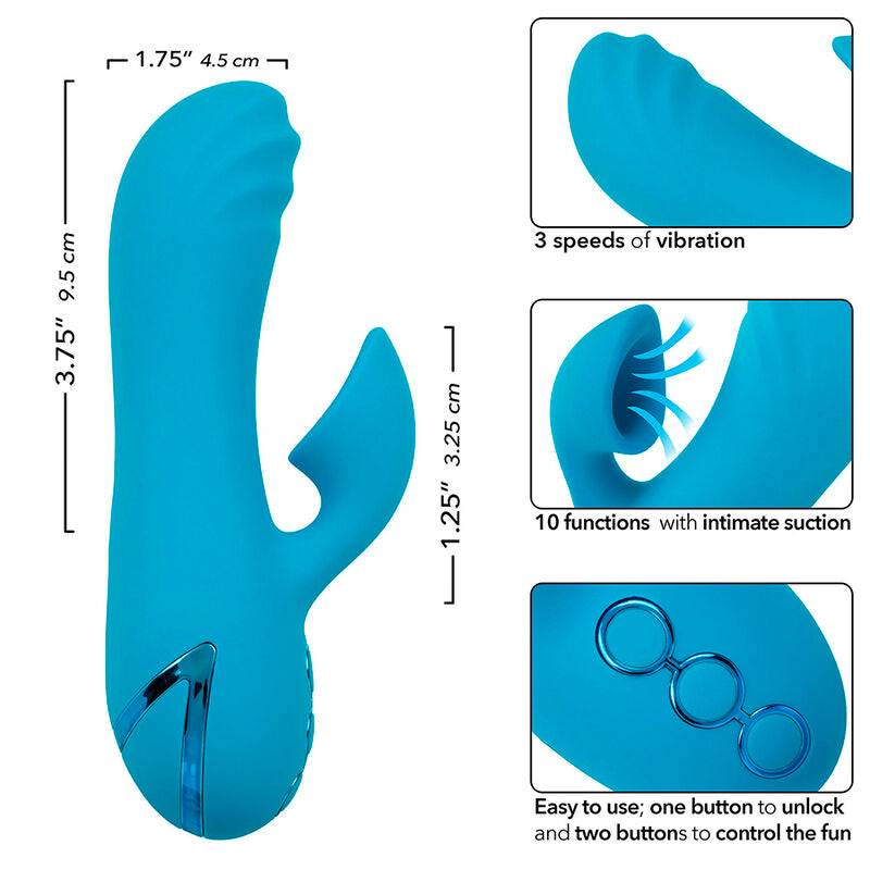 CALEXOTICS - SUNSET BEACH SEDUCER VIBRATOR AND STIMULATOR 10 FUNCTIONS BLUE