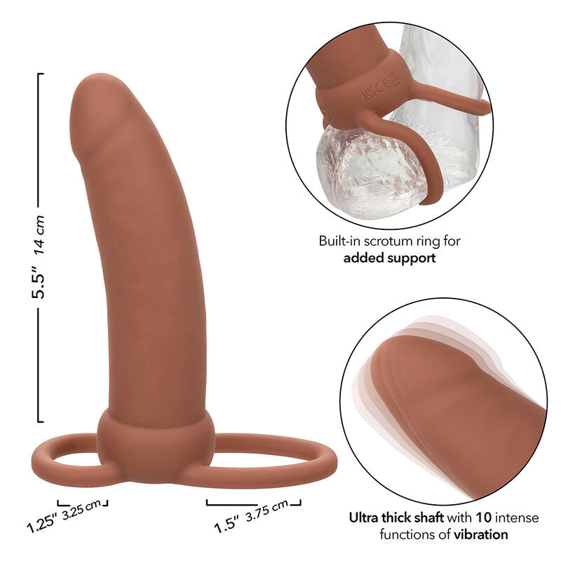 CALEXOTICS - MAXX DOUBLE PENETRATOR THICK 10 VIBRATIONS MULATTO