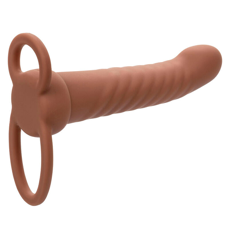 CALEXOTICS - MAXX DOUBLE RIBBED PENETRATOR 10 VIBRATIONS MULATTO