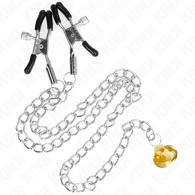 KINK - NIPPLE CLAMPS WITH GOLDEN BELL AND CHAIN 30 CM