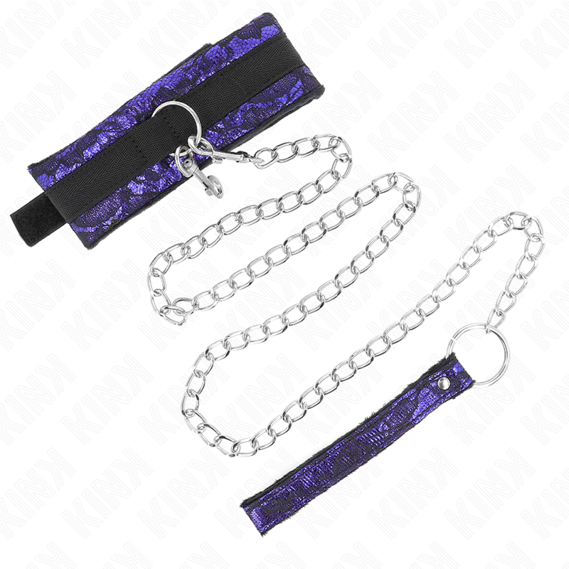 KINK - 105 CM SHORT VELVET LACE COLLAR WITH NYLON TRIM 44 X 5.5 CM