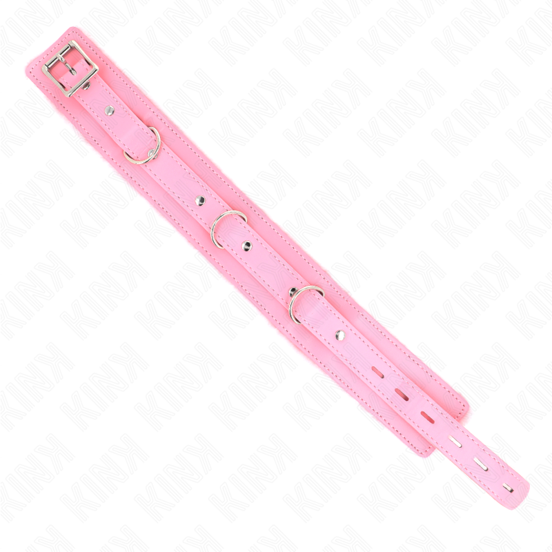 KINK - 65 CM PINK LEASH COLLAR WITH RESTRAINTS ADJUSTABLE 36-42 CM X 5.5 CM