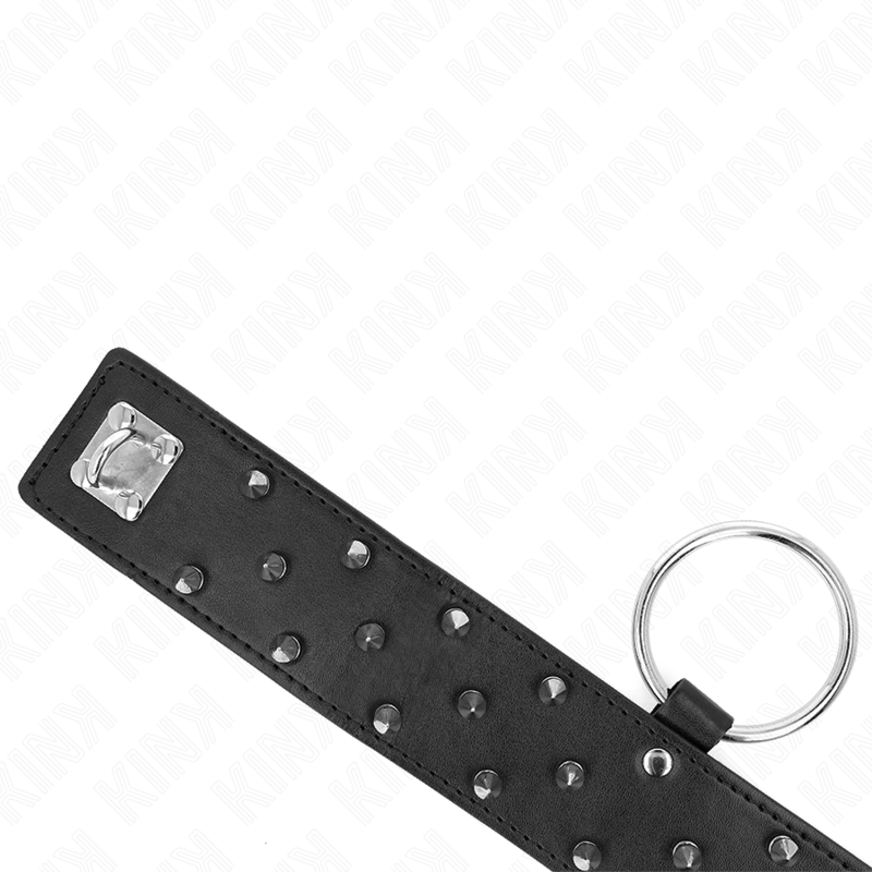 KINK - 65 CM SILVER STUDDED STRAP COLLAR MODEL 5 ADJUSTABLE 36-43 CM X 5 CM