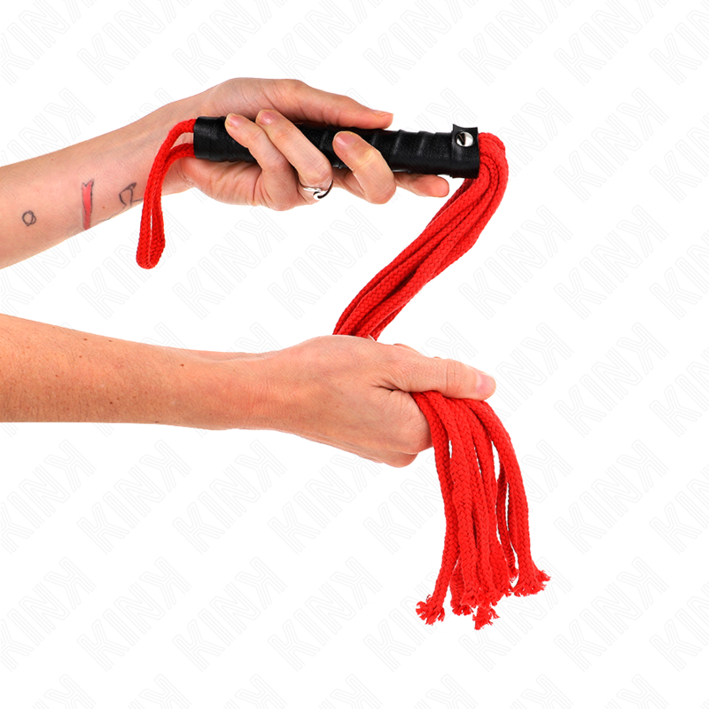 KINK - FOUET EN CORDE ROUGE 56 CM