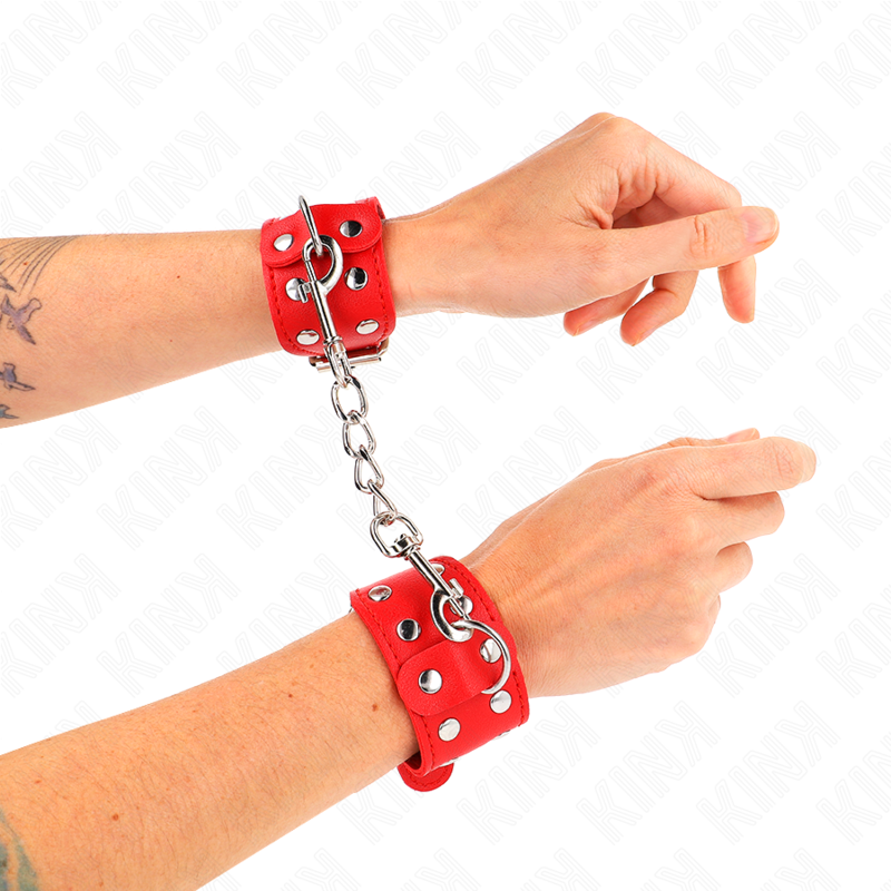 KINK - ADJUSTABLE DOUBLE STUD LINE WRISTBANDS RED