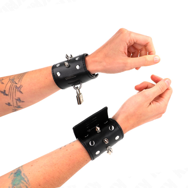 KINK - PUNK STYLE SPIKED WRISTBANDS 25 X 6 CM