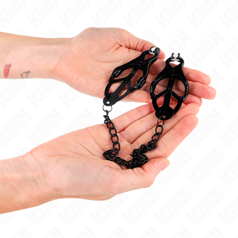 KINK - JAPANESE STYLE NIPPLE CLAMPS WITH CHAIN BLACK 30 CM