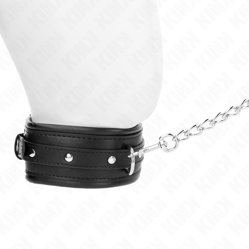 KINK - COLLAR WITH LEASH 65 CM SHINY BUCKLE 48.5 CM X 5.3 CM