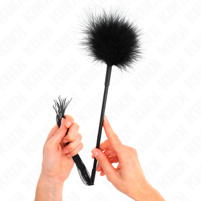 KINK - 47CM SILICONE TICKLE WHIP WITH FEATHERS