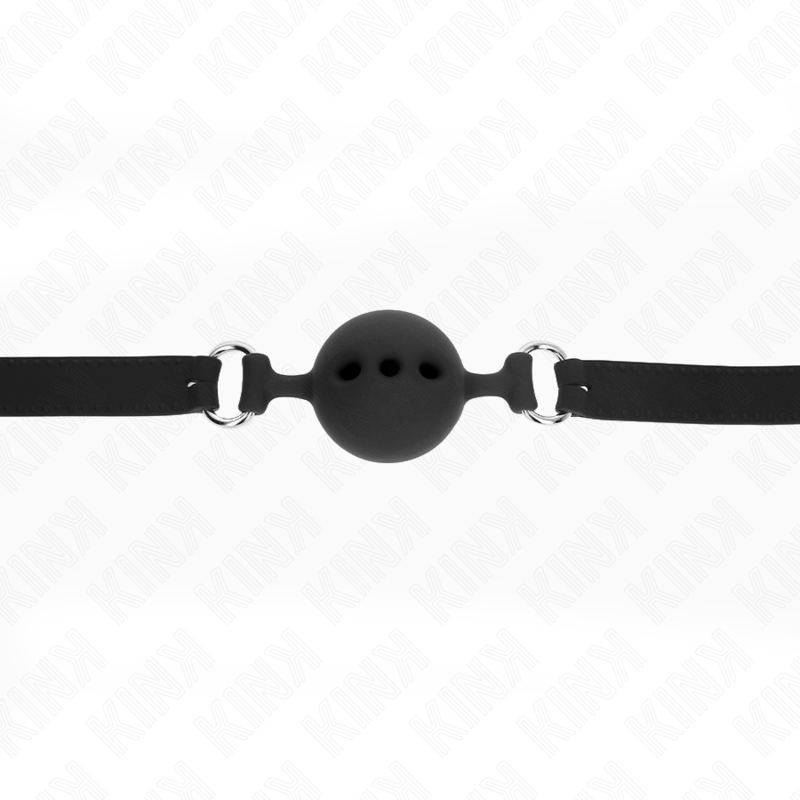 KINK - GAG 55 x 2 CM BALL 5 CM FULL SILICONE SIZE L BLACK ADJUSTABLE 35-51 CM