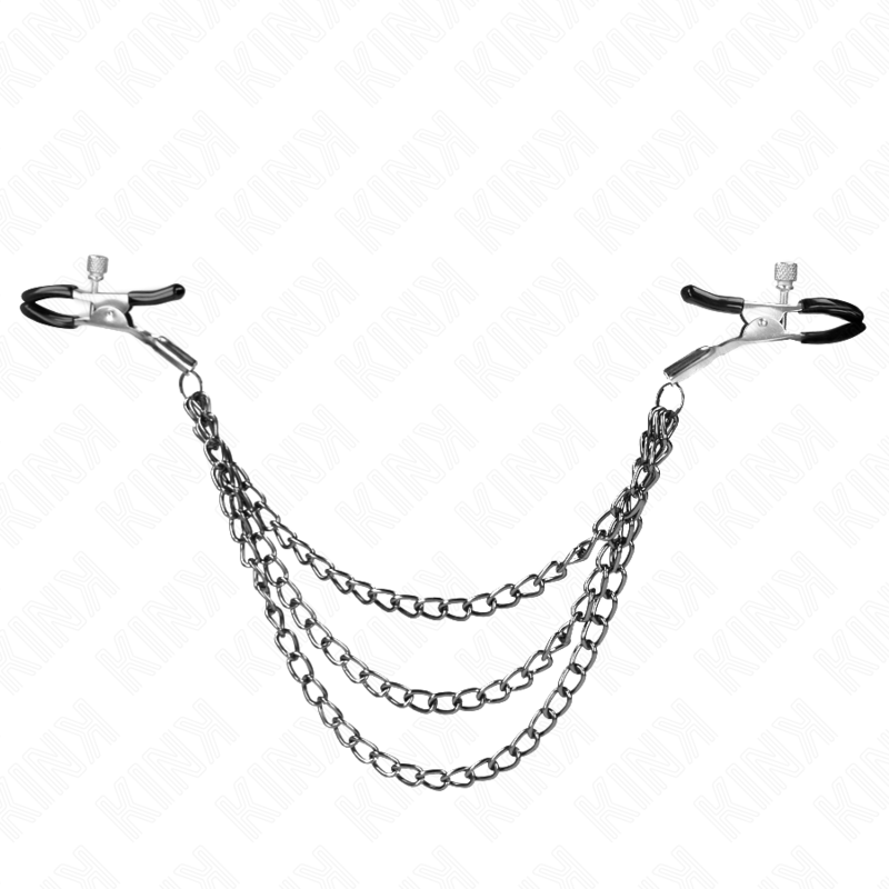 KINK - TRIPLE CHAIN NIPPLE CLAMPS BLACK 20/23/28 CM
