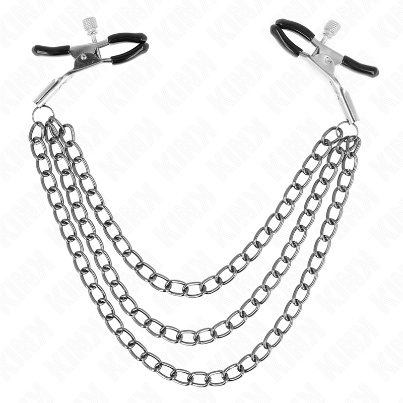 KINK - TRIPLE CHAIN NIPPLE CLAMPS BLACK 20/23/28 CM