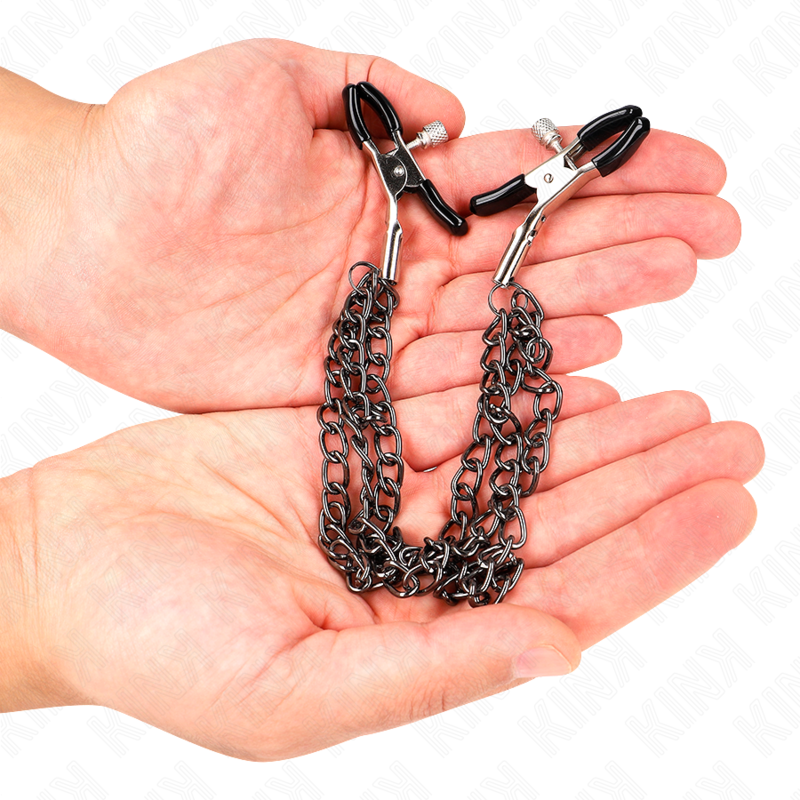 KINK - TRIPLE CHAIN NIPPLE CLAMPS BLACK 20/23/28 CM