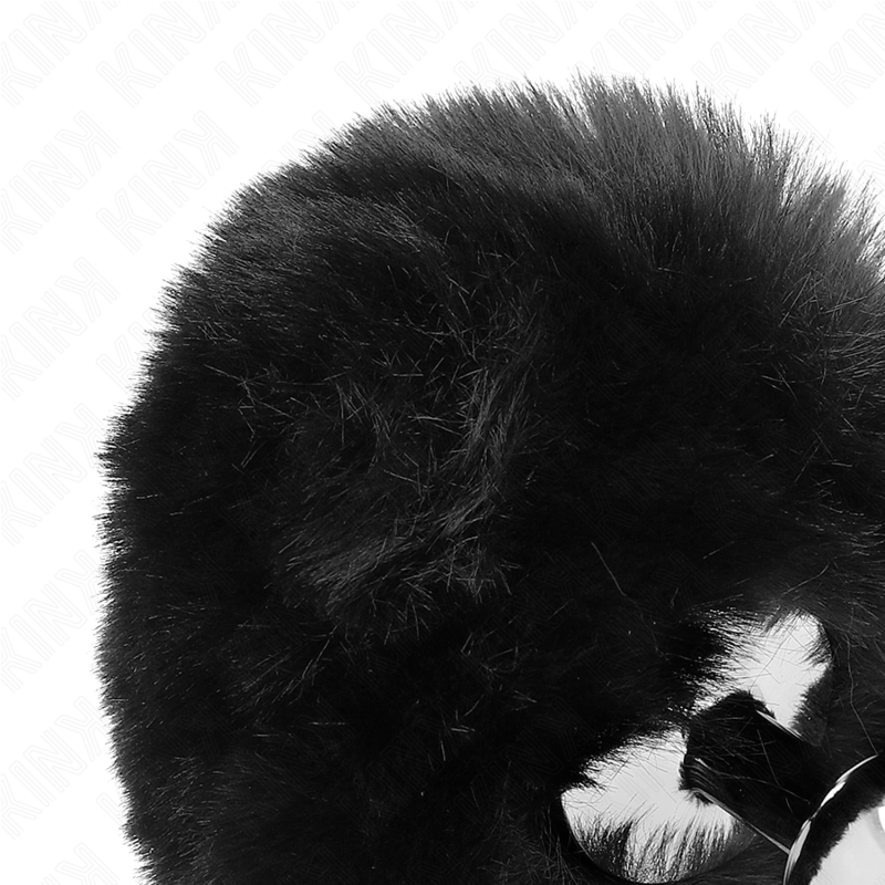 KINK - PLUG 7 x 3 CM STAINLESS STEEL WITH BUNNY TAIL FAUX FUR 8 CM BLACK