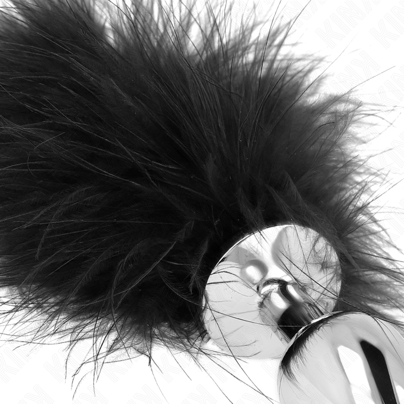 KINK - ANAL PLUG 11 x 7 CM STAINLESS STEEL WITH FEATHER 11 CM