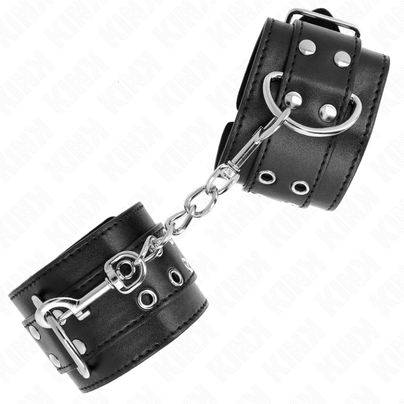 KINK - DOUBLE STUD WRISTBANDS BLACK ADJUSTABLE 19-26 CM