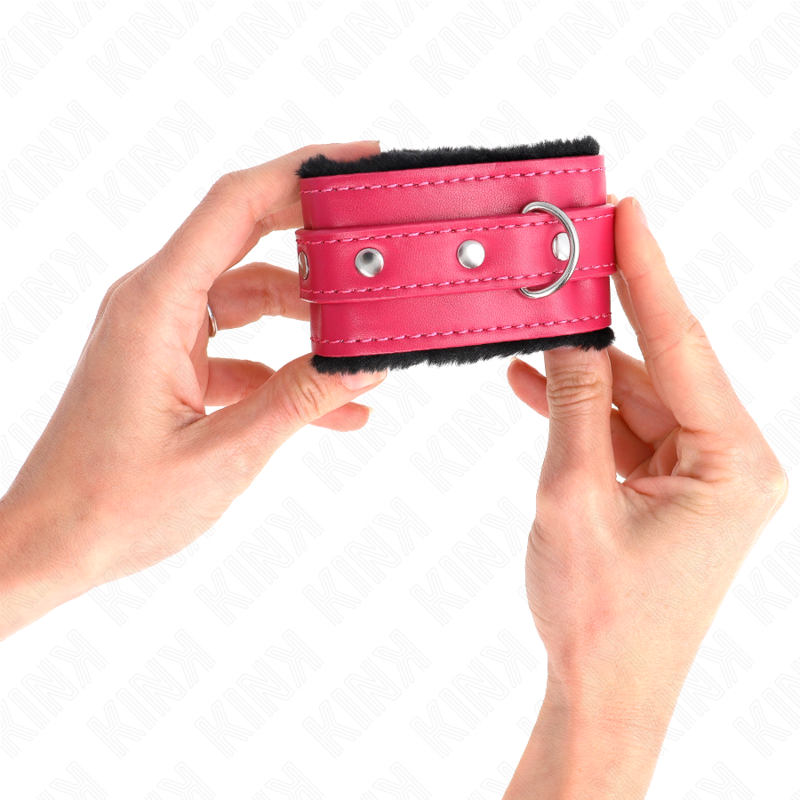 KINK - PREMIUM BLACK LINED WRISTBANDS WITH ADJUSTABLE FUCHSIA STRAP 17-29 CM X 6 CM